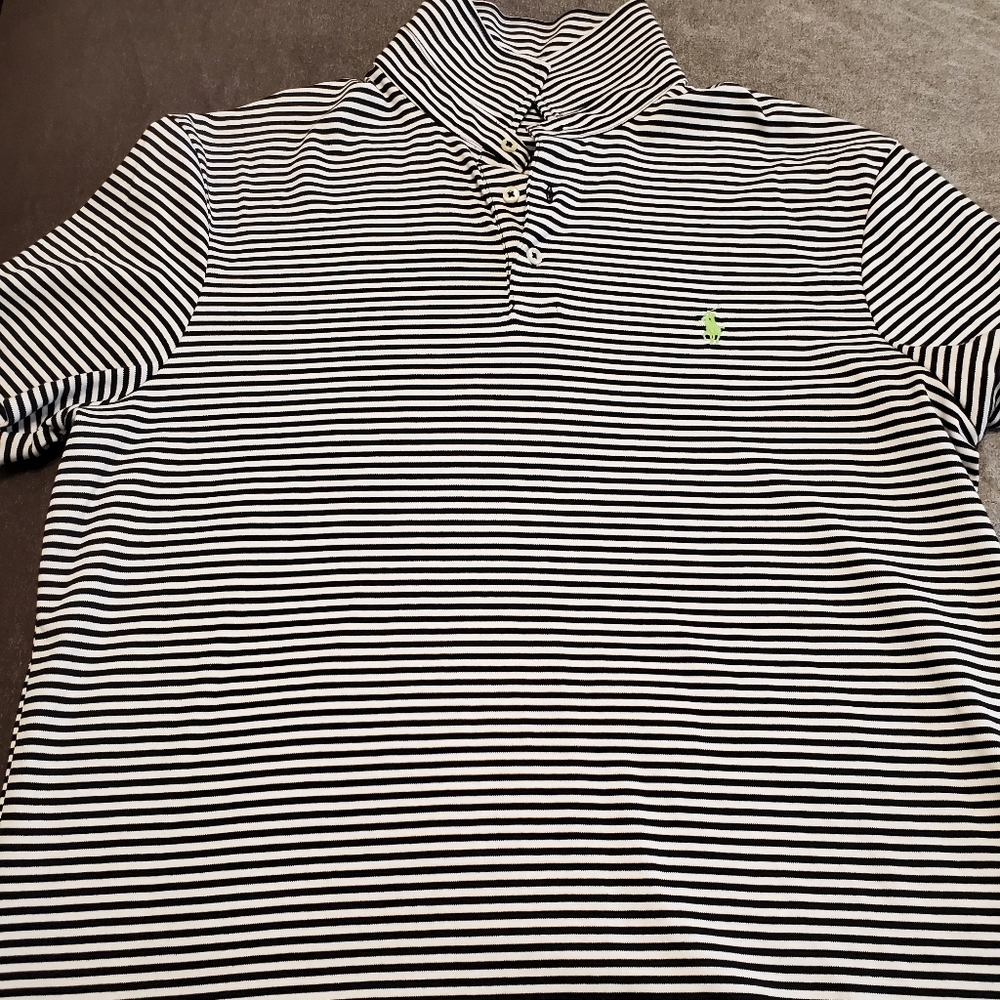 Polo Pima soft polo shirt white/black green logo